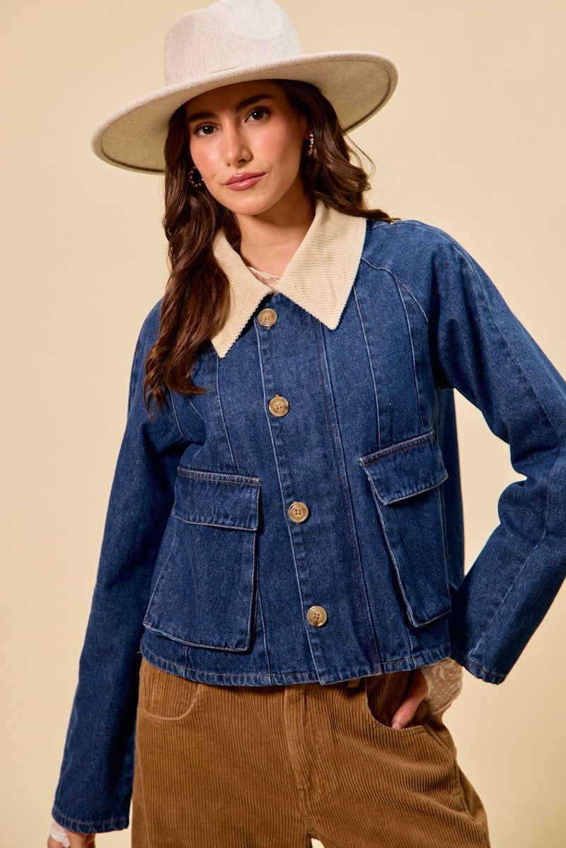 SO ME Zip Up And Buttoned Denim Jacket – Denim Things